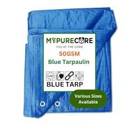 MYPURECORE Large Blue Tarpaulin in Various Sizes - Durable, Water & UV Resistant Tarp Plastic Sheet for Outdoor, Camping, Tent Groundsheet & Garden - Ground Sheet for Versatile Use (4m x 6m)