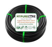 MYPURECORE LDPE Irrigation Supply Pipe 13mm/16mm, Plain Black Garden Watering Tubing Roll, UV Resistant Flexible Hose for Drip Systems, Greenhouses & Plant Watering, No Pre-Made Holes (25m)