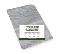 MYPURECORE Lightweight Tarpaulin Sheet 50gsm Grey Water-Resistant (3m x 4m) | Lightweight, 50gsm, Water-Resistant, Grey Tarp