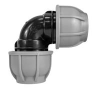 MYPURECORE MDPE Compression Fitting 20-50mm - Straight, Elbow, Tee, Stop End & Valve - BSP Threaded Water Pipe Connector - Leak-Proof Irrigation for Blue Pipe (Elbow 50mm x 50mm)