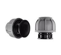 MYPURECORE MDPE Compression Fitting 20-50mm - Straight, Elbow, Tee, Stop End & Valve - BSP Threaded Water Pipe Connector - Leak-Proof Irrigation for Blue Pipe (Stop End 25mm)
