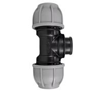 MYPURECORE MDPE Compression Fitting 20-50mm - Straight, Elbow, Tee, Stop End & Valve - BSP Threaded Water Pipe Connector - Leak-Proof Irrigation for Blue Pipe (Tee 32mm x 3/4" bspf)