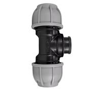 MYPURECORE MDPE Compression Fitting 20-50mm - Straight, Elbow, Tee, Stop End & Valve - BSP Threaded Water Pipe Connector - Leak-Proof Irrigation for Blue Pipe (Tee 32mm x 1" bspf)