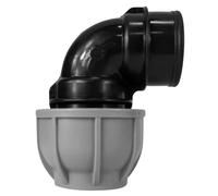MYPURECORE MDPE Compression Fitting 20-50mm - Straight, Elbow, Tee, Stop End & Valve - BSP Threaded Water Pipe Connector - Leak-Proof Irrigation for Blue Pipe (Elbow 25mm x 1/2" bspf)