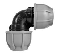 MYPURECORE MDPE Compression Fitting 20-50mm - Straight, Elbow, Tee, Stop End & Valve - BSP Threaded Water Pipe Connector - Leak-Proof Irrigation for Blue Pipe (Elbow 32mm x 32mm)