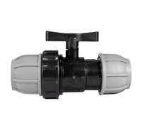 MYPURECORE MDPE Compression Fitting 20-50mm - Straight, Elbow, Tee, Stop End & Valve - BSP Threaded Water Pipe Connector - Leak-Proof Irrigation for Blue Pipe (Valve 50mm x 50mm)