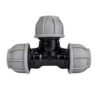 MYPURECORE MDPE Compression Fitting 20-50mm - Straight, Elbow, Tee, Stop End & Valve - BSP Threaded Water Pipe Connector - Leak-Proof Irrigation for Blue Pipe (Tee 50mm)