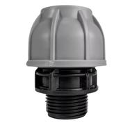 MYPURECORE MDPE Compression Fitting 20-50mm - Straight, Elbow, Tee, Stop End & Valve - BSP Threaded Water Pipe Connector - Leak-Proof Irrigation for Blue Pipe (Straight 32mm x 3/4" bspm)