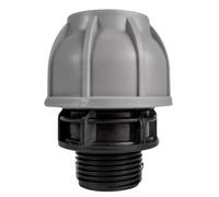 MYPURECORE MDPE Compression Fitting 20-50mm - Straight, Elbow, Tee, Stop End & Valve - BSP Threaded Water Pipe Connector - Leak-Proof Irrigation for Blue Pipe (Straight 25mm x 1" bspm)