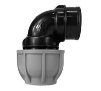 MYPURECORE MDPE Compression Fitting 20-50mm - Straight, Elbow, Tee, Stop End & Valve - BSP Threaded Water Pipe Connector - Leak-Proof Irrigation for Blue Pipe (Elbow 20mm x 3/4" bspf)