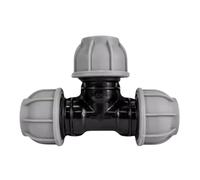 MYPURECORE MDPE Compression Fitting 20-50mm - Straight, Elbow, Tee, Stop End & Valve - BSP Threaded Water Pipe Connector - Leak-Proof Irrigation for Blue Pipe (Tee 32mm)
