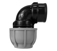 MYPURECORE MDPE Compression Fitting 20-50mm - Straight, Elbow, Tee, Stop End & Valve - BSP Threaded Water Pipe Connector - Leak-Proof Irrigation for Blue Pipe (Elbow 20mm x 1/2” bspf)