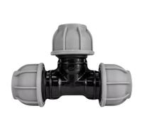 MYPURECORE MDPE Compression Fitting 20-50mm - Straight, Elbow, Tee, Stop End & Valve - BSP Threaded Water Pipe Connector - Leak-Proof Irrigation for Blue Pipe (Tee 40mm)