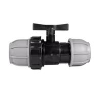 MYPURECORE MDPE Compression Fitting 20-50mm - Straight, Elbow, Tee, Stop End & Valve - BSP Threaded Water Pipe Connector - Leak-Proof Irrigation for Blue Pipe (Valve 20mm x 20mm)