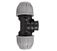 MYPURECORE MDPE Compression Fitting 20-50mm - Straight, Elbow, Tee, Stop End & Valve - BSP Threaded Water Pipe Connector - Leak-Proof Irrigation for Blue Pipe (Tee 20mm x 1/2”bspf)