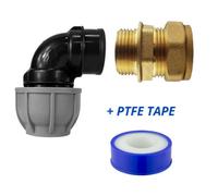 Mypurecore Mdpe Copper Adaptor Elbow 32mm To 28mm Compression Ptfe Tape