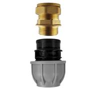 Mypurecore Mdpe Copper Adaptor Straight 20mm Mdpe To 22mm Copper Compression