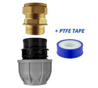 Mypurecore Mdpe Copper Adaptor Straight 32mm To 28mm Compression Ptfe Tape