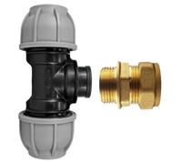 Mypurecore Mdpe Copper Adaptor Tee 25mm Mdpe To 15mm Copper Compression