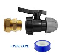 Mypurecore Mdpe Copper Adaptor Valve 25mm To 22mm Compression Ptfe Tape