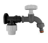 Mypurecore Mdpe Wall Flange Plate Kit 20mm With Plastic Tap And Quick Connector For Blue Water Pipe