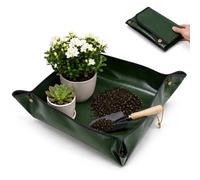 MYPURECORE Plant Repotting Mat 100 x 100cm, Waterproof Foldable Potting Tray with Snap Corners, Reusable PE Gardening Mat for Indoor Plant Transplanting, Soil Mixing, Herbs, Seedlings & Balcony Use