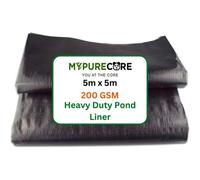 MYPURECORE Pond Liner Various Sizes Heavy Duty Hdpe Material Uv & Tear Resistant Flexible For Koi & Fish Pools And Water Gardens 5M X 5M