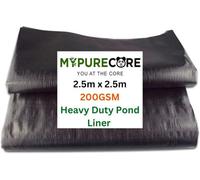 MYPURECORE Pond Liner Various Sizes Heavy Duty Hdpe Material Uv & Tear Resistant Flexible For Koi & Fish Pools And Water Gardens 2.5M X 2.5M