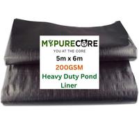 MYPURECORE Pond Liner Various Sizes Heavy Duty Hdpe Material Uv & Tear Resistant Flexible For Koi & Fish Pools And Water Gardens 5M X 6 M