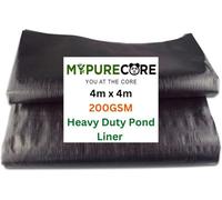 MYPURECORE Pond Liner Various Sizes Heavy Duty Hdpe Material Uv & Tear Resistant Flexible For Koi & Fish Pools And Water Gardens 4M X 4 M