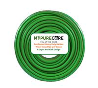 Mypurecore Reinforced 100M Garden Water Hose 1/2 Inch Heavy Duty 6-Layer Anti-Kink Green
