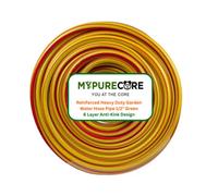Mypurecore Reinforced 100M Garden Water Hose 1/2 Inch Heavy Duty 6-Layer Anti-Kink Yellow