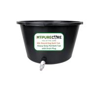 MYPURECORE Round Dog Bath Tub with Drain Plug - Heavy Duty Pet Bath Pool for Small, Medium & Large Dogs, Durable Plastic Dog Washing Tub for Indoor & Outdoor Use (45L / 65L / 90L) (65L)