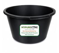 MYPURECORE Round Mixing Tub - Heavy Duty Plastic Utility Tub for Mortar, Plaster, Cement, Fillers, Gardening, Storage & DIY - Multi-Purpose PVC Container (45L / 65L / 90L) (90L)