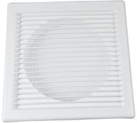 MYPURECORE Square White Ventilation Grille With Flyscreen -Round 100mm Or 4 Inch Spigot - Vent Cover For Bathroom/ Kitchen - Louvered Grill