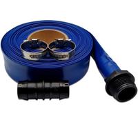 MYPURECORE Ultimate Layflat Discharge Hose Pipe Set 10M X 25mm Diameter, Complete With 2 Clips, Joiner Coupler And Pond Connector