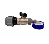 MYPURECORE Upgrade Your Water Supply with MDPE to Click-Lock Butterfly Valve Connection Kit - Universal Click-Lock Connection (25mm MDPE) with PTFE Tape Roll.
