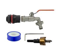 Mypurecore Water Butt Adapter Kit - Tanks And Garden Water Systems - Lever Tap (Quick Connect) With Drill Bit And Ptfe Tape