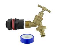 Mypurecore Water Butt Connector Kit Barrel Adapter Hose Fitting Brass Bib (Quick Connect) With Ptfe Tape Leakproof