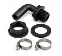 Mypurecore Water Butt Connector Kit With Elbow And 2 Hose Clips 2Inch Bsp - 50mm Barb
