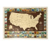 MyPuzzle 63 National Parks: Map of USA - Premium 500 Piece Jigsaw Puzzle for Adults