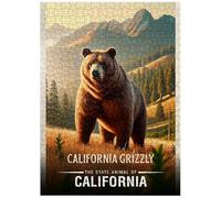 MyPuzzle California, California Grizzly: State Animals Series - Premium 500 Piece Jigsaw Puzzle for Adults