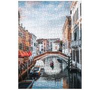 MyPuzzle Charming Venetian Canal with Bridge - Premium 500 Piece Jigsaw Puzzle for Adults