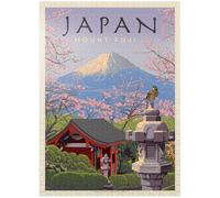 MyPuzzle Japan: Mount Fuji, Vintage Poster - Premium 1000 Piece Jigsaw Puzzle for Adults