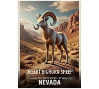 MyPuzzle Nevada, Desert Bighorn Sheep: State Animals Series - Premium 1000 Piece Jigsaw Puzzle for Adults