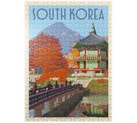 MyPuzzle South Korea, Seoul: Gyeongbokgung Palace, Vintage Poster - Premium 500 Piece Jigsaw Puzzle for Adults