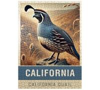 MyPuzzle State Birds Series: California, California Quail - Premium 500 Piece Jigsaw Puzzle for Adults
