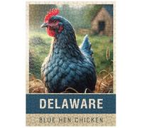 MyPuzzle State Birds Series: Delaware, Blue Hen Chicken - Premium 500 Piece Jigsaw Puzzle for Adults