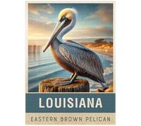 MyPuzzle State Birds Series: Louisiana, Eastern Brown Pelican - Premium 1000 Piece Jigsaw Puzzle for Adults