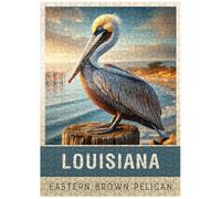MyPuzzle State Birds Series: Louisiana, Eastern Brown Pelican - Premium 500 Piece Jigsaw Puzzle for Adults